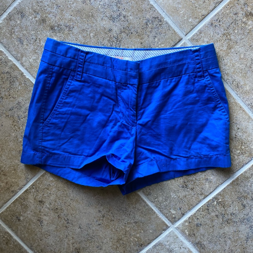 J. Crew - Woman’s royal blue (broken in chinos) low rise shorts, Size: 0
